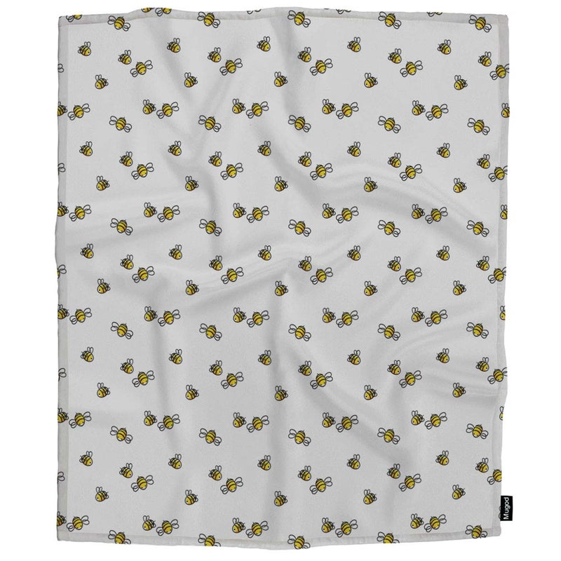 Mugod Bee Throw Blanket Cute Cartoon Baby Bee Seamless Pattern Honey Vector Decorative Soft Warm Cozy Flannel Plush Throws Blankets for Baby Toddler Dog Cat 30 X 40 Inch - Image 3